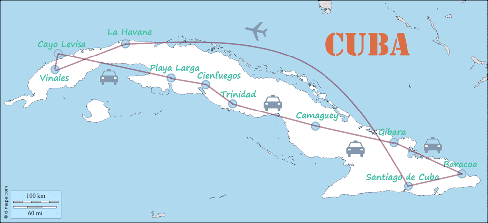 Itineraire 3 semaines à CUBA