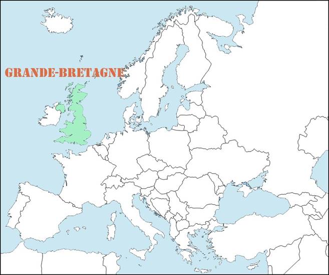 Carte Europe Grande bretagne