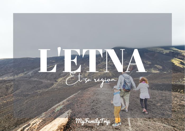 les enfants sur les pentes de l'Etna avec un texte en surimpression: