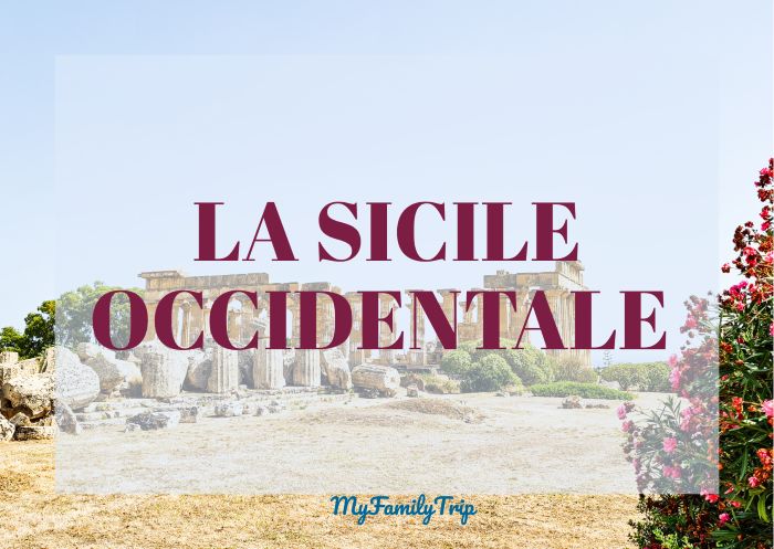 ruine d'un temple à selinunte en sicile avec un texte en surimpression 